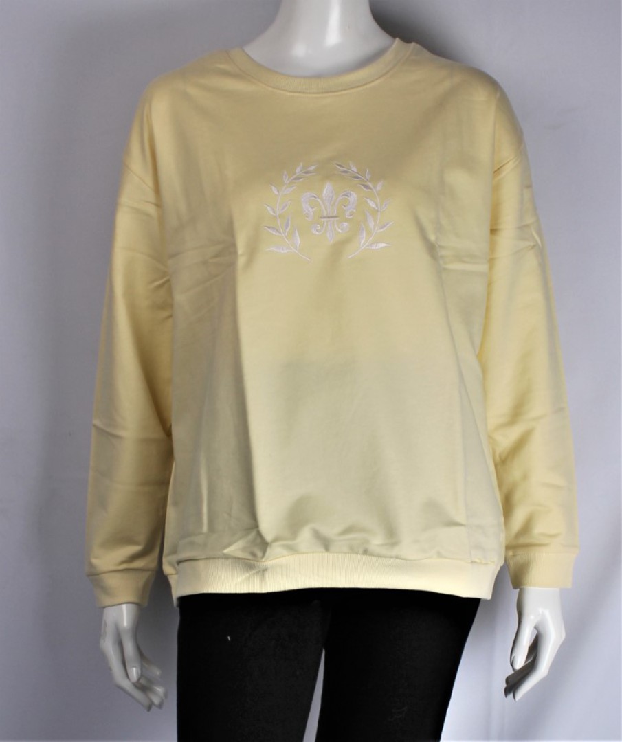 Alice & Lily sweatshirt w embroidered fleur de lis yellow STYLES : AL/FLE/SS/YEL image 0